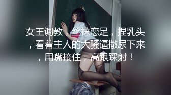 女王调教，丝袜恋足，捏乳头，看着主人的大骚逼撒尿下来，用嘴接住，高跟踩射！