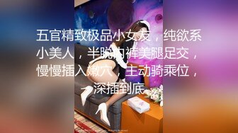 五官精致极品小女友，纯欲系小美人，半脱内裤美腿足交，慢慢插入嫩穴，主动骑乘位，深插到底