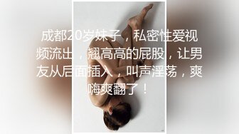 成都20岁妹子，私密性爱视频流出，翘高高的屁股，让男友从后面插入，叫声淫荡，爽嗨爽翻了！