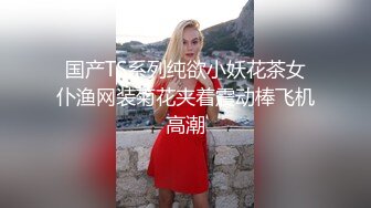 国产TS系列纯欲小妖花茶女仆渔网装菊花夹着震动棒飞机高潮